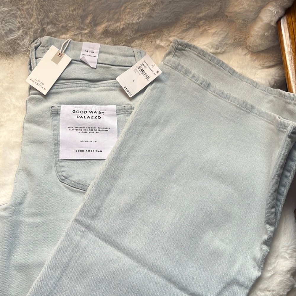 MWT Good American Good Waist Palazzo 14